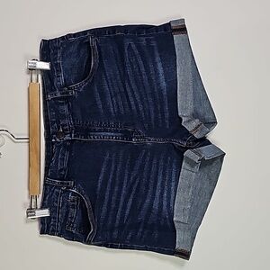 Aeropostale dark wash 33" waist high rise curvy jean shorts